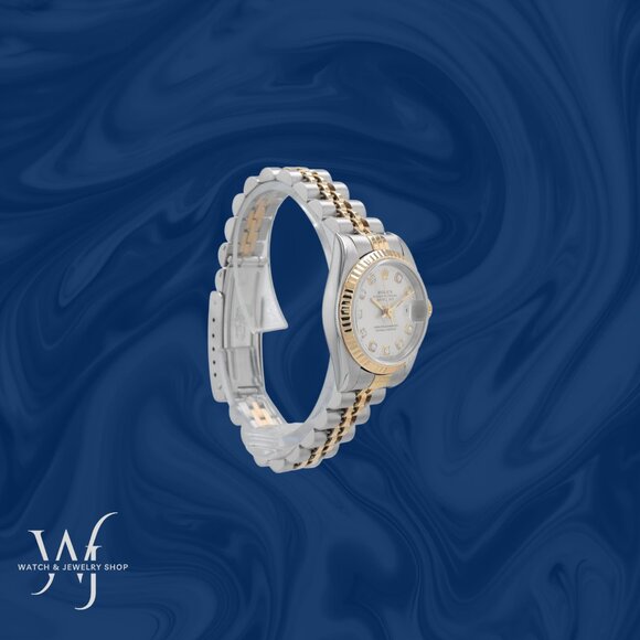 Rolex Ladies Datejust 26mm Two Tone Silver Diamond NS Dial Fluted Jubilee 69173 main image 9